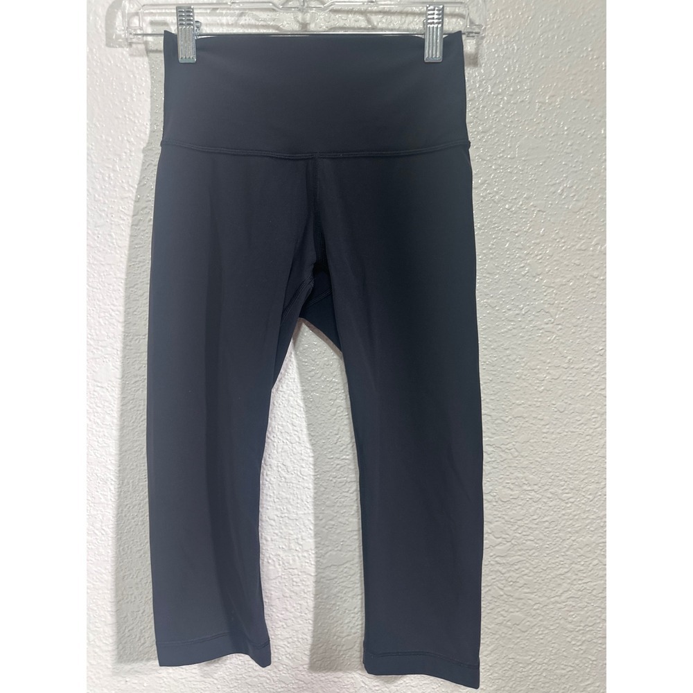 Lululemon Align High Rise Crop 21 Black Yoga Leggings Size 4 W6ASCS
